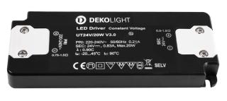 AKCE Deko-Light LED-napájení FLAT, CV, UT24V/20W konstantní napětí 0-830 mA IP20 24V DC 20,00 W - LIGHT IMPRESSIONS