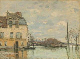 Alfred Sisley - Obrazová reprodukce Flood at Port-Marly, 1872,