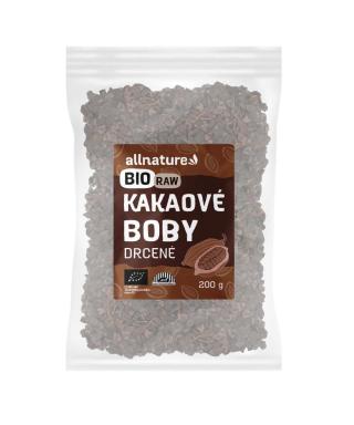 Allnature Kakaové boby drcené BIO RAW prášek 200 g