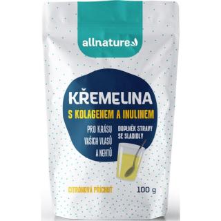 Allnature Křemelina prášek doplněk stravy se sladidly s kolagenem příchuť Lemon 100 g