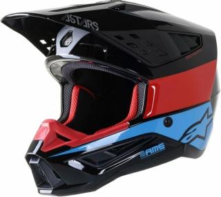 Alpinestars S-M5 Bond Helmet Black/Red/Cyan Glossy S Přilba