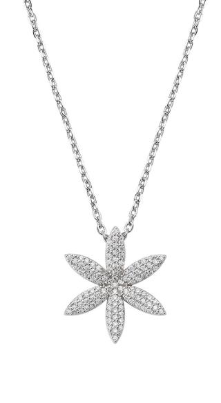Amen Krásný stříbrný náhrdelník se zirkony Flower of Life CLFLLIBBZ3