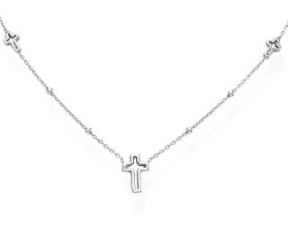 Amen Nadčasový stříbrný náhrdelník s křížky Pray, Love CLCRB3