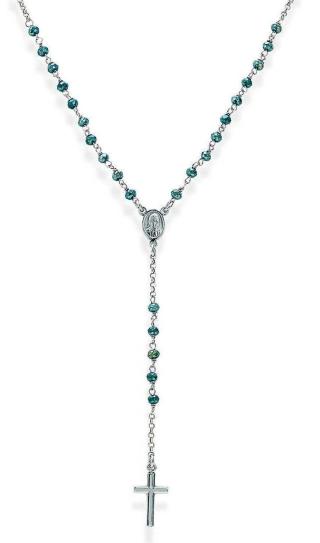 Amen Originální stříbrný náhrdelník Blue Crystals CROBP4