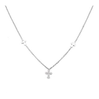 Amen Originální stříbrný náhrdelník s křížky Pray, Love CLCCZB3