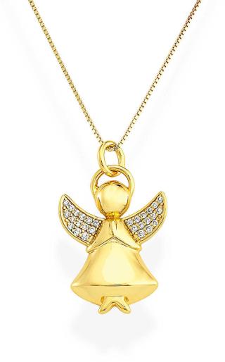 Amen Pozlacený náhrdelník se zirkony Angels A2GB