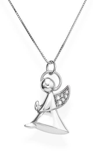 Amen Půvabný stříbrný náhrdelník se zirkony Angels A5BB