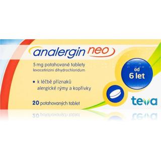 Analergin Neo 5mg potahované tablety pro zmírnění projevů alergií 20 tbl