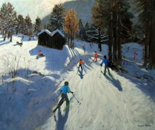 Andrew Macara - Obrazová reprodukce Two mountain huts, Pleney, Morzine,