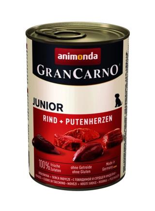 Animonda GranCarno Junior konzerva, hovězí a krůtí srdce 400 g