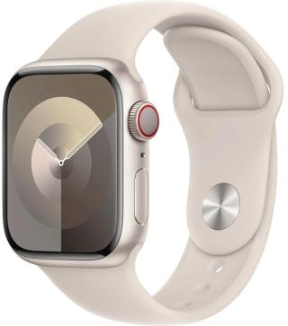 Apple Apple Watch Series 9 Cellular 41mm Hvězdně bílý hliník s hvězdně bílým sportovním řemínkem - S/M