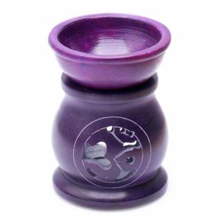 Aroma lampa z mastku purpurová se symbolem Óm - výška 8,5 cm