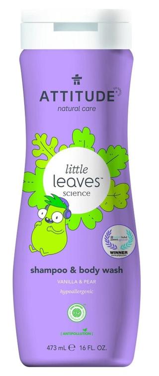 ATTITUDE Dětské tělové mýdlo a šampon  Little leaves s vůní vanilky a hrušky 473 ml