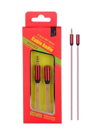 Audio kabel PLUS, 3,5mm jack, Male+Female, , Red