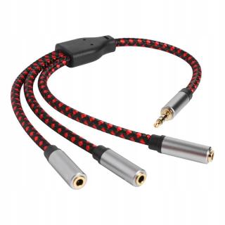 Audio kabel s rozbočovačem 3,5 mm 1 samec na