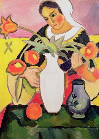 August Macke - Obrazová reprodukce The Lute Player, 1910,