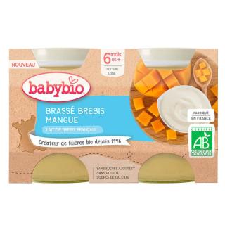 BABYBIO Brassé z ovčího mléka mango 2x 130 g