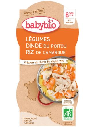 BABYBIO Menu zelenina s krůtím masem a rýží 2x 200 g