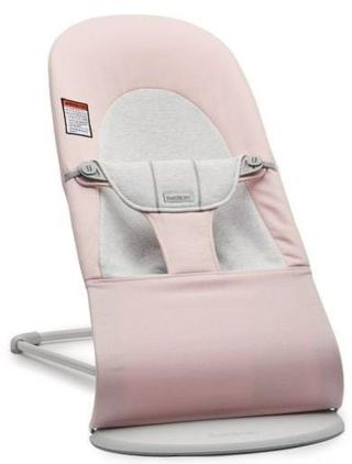 Babybjörn Lehátko Balance Soft Light pink/grey cot.Jersey, světlá konstrukce