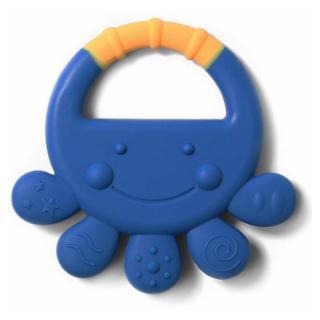 BABYONO Kousátko silikonové chobotnice Vicky 6 m+ Modrá