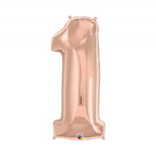 Balónek fóliový 92 cm číslo 01 rose gold Albi