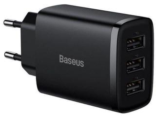 BASEUS Nabíječka do sítě Compact 3xUSB 17W CCXJ020101, černá