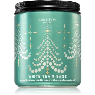 Bath & Body Works White Tea & Sage vonná svíčka I. 198 g