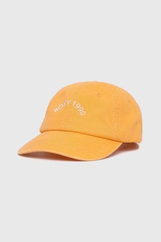 Bavlněná baseballová čepice Roxy oranžová barva, s aplikací