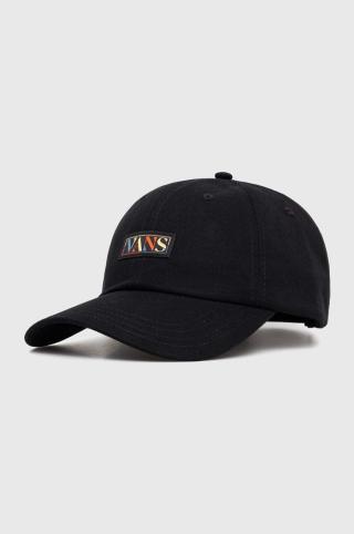Bavlněná baseballová čepice Vans černá barva, s potiskem