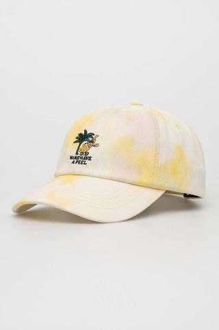 Bavlněná baseballová čepice Vans žlutá barva