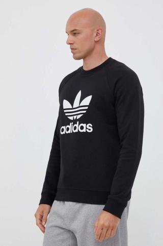 Bavlněná mikina adidas Originals pánská, černá barva, s potiskem