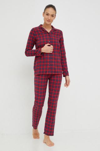 Bavlněné pyžamo Tom Tailor červená barva, bavlněná