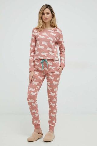 Bavlněné pyžamo Tom Tailor růžová barva, bavlněná