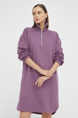 Bavlněné šaty G-Star Raw fialová barva, mini, oversize
