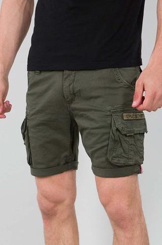 Bavlněné šortky Alpha Industries zelená barva, 176203.142-green