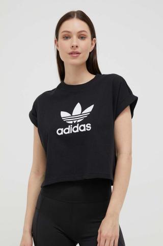 Bavlněné tričko adidas Originals černá barva