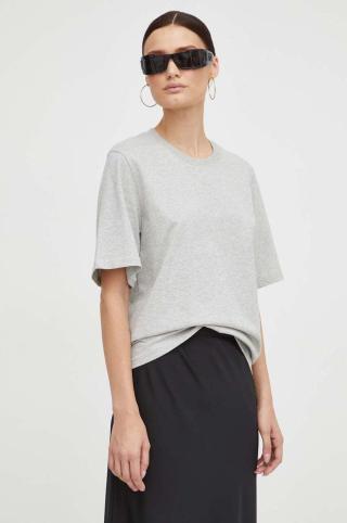Bavlněné tričko By Malene Birger šedá barva