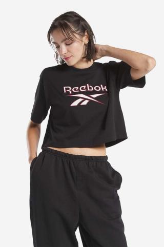 Bavlněné tričko Reebok Classic černá barva, HS4714-black