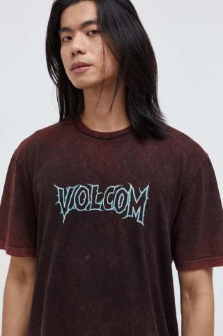 Bavlněné tričko Volcom x MAX SHERMAN červená barva, s potiskem