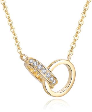 Beneto Pozlacený náhrdelník s propojenými kroužky AGS1229/47-GOLD