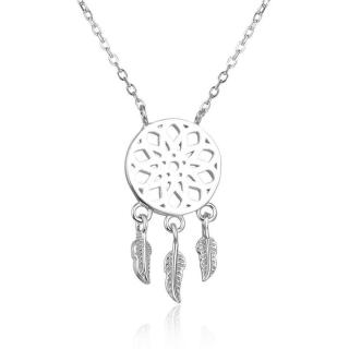 Beneto Stříbrný náhrdelník s lapačem snů AGS1151/60