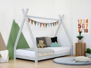 Benlemi Dětská dřevěná postel NAKANA ve tvaru teepee Zvolte barvu: Světle šedá, Rozměr: 80x160 cm