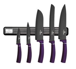 -BERLINGERHAUS BERLINGERHAUS Sada nožů s magnetickým držákem 6 ks Purple Metallic Line BH-2681