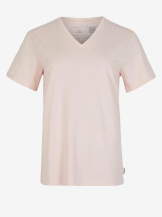 Béžové dámské basic tričko s véčkovým výstřihem O'Neill ESSENTIALS V-NECK T-SHIRT