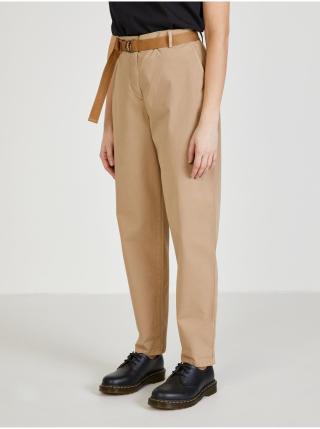 Béžové dámské kalhoty s páskem Tommy Hilfiger