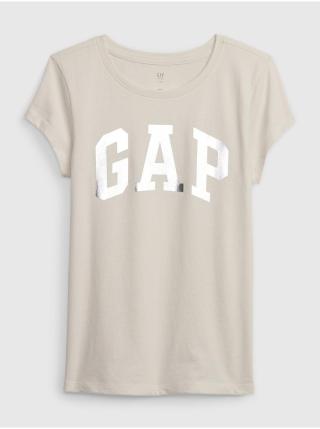 Béžové holčičí bavlněné tričko s logem GAP