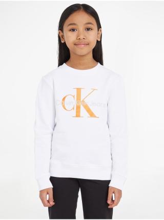 Bílá holčičí mikina Calvin Klein Jeans