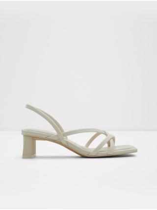 Bílé dámské sandály na nízkém podpatku ALDO Minima
