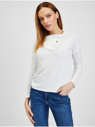 Bílé dámské tričko s ozdobnými detaily ORSAY