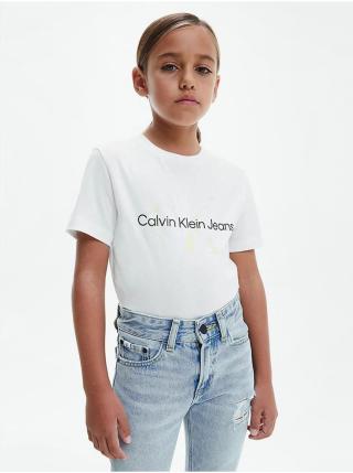 Bílé holčičí tričko Calvin Klein